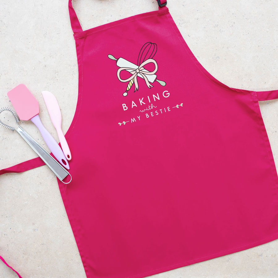 Personalised baking apron (Child - Pink) perfect gift for a child who loves to help out when baking!