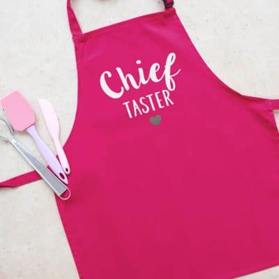 Chief baker child's apron (Pink) perfect gift for a child who loves to help out when baking!