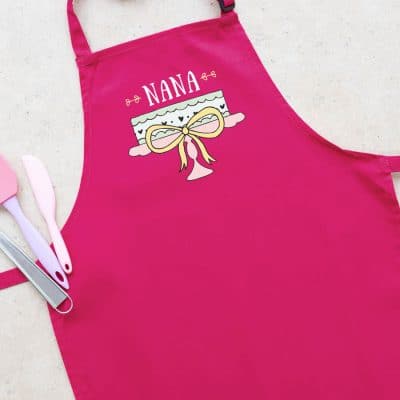 Personalised cake apron (Adult - Pink) a perfect gift for a keen baker for birthday's, Mother's Day or even Christmas