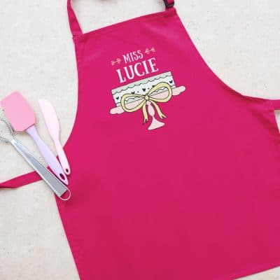 Personalised cake apron (Child - Pink) perfect gift for a child who loves to help out when baking!