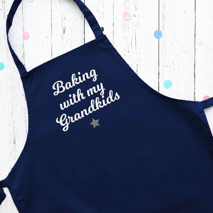 Personalised baking with apron (Adult) with heart (Navy) is a perfect gift for a baker who loves baking with their children