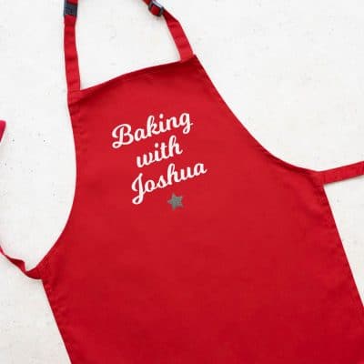Personalised baking with apron (Adult) with heart (Red) is a perfect gift for a baker who loves baking with their children