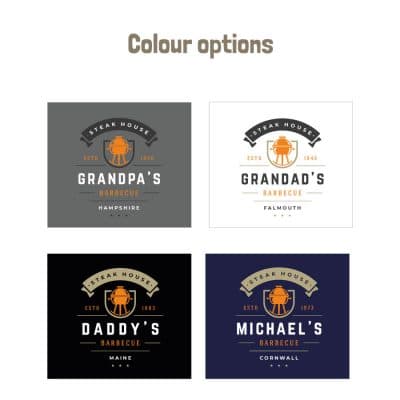 Personalised kettle barbecue apron (Adult) colour options