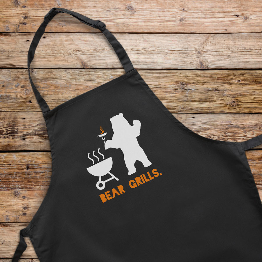 Bear Grills apron (Adult - Black) perfect gift for dads and available in 5 different colour options
