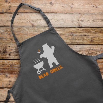 Bear Grills apron (Adult - Grey) perfect gift for dads and available in 5 different colour options