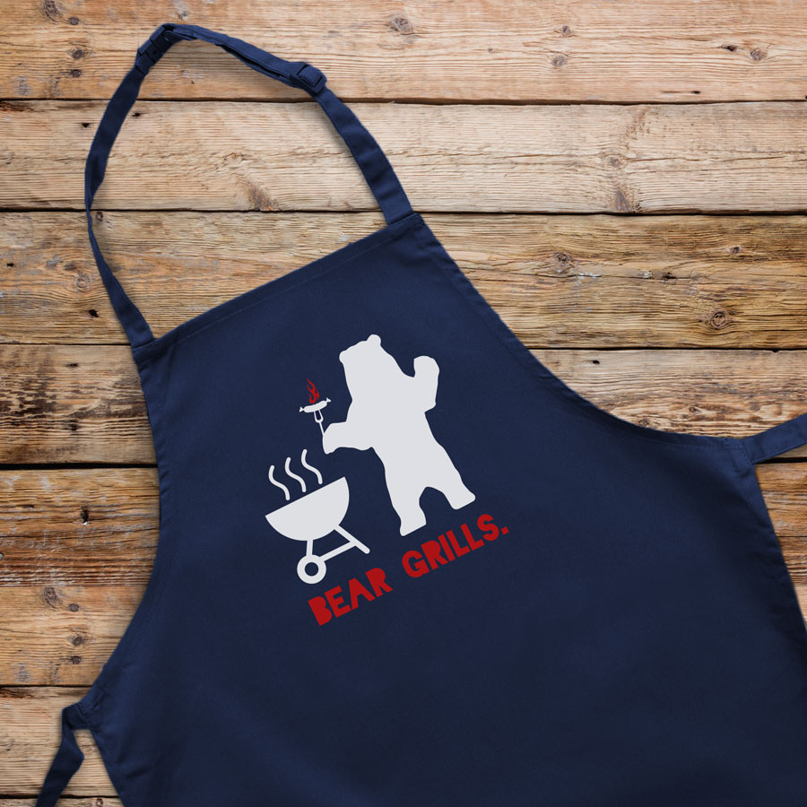 Bear Grills apron (Adult - Navy) perfect gift for dads and available in 5 different colour options