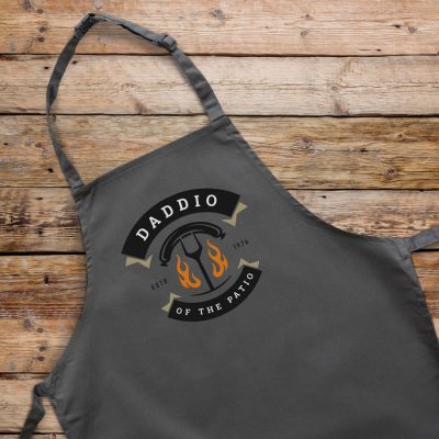 Daddio of the patio apron (Adult - Grey) perfect gift for dads and available in 5 different colour options