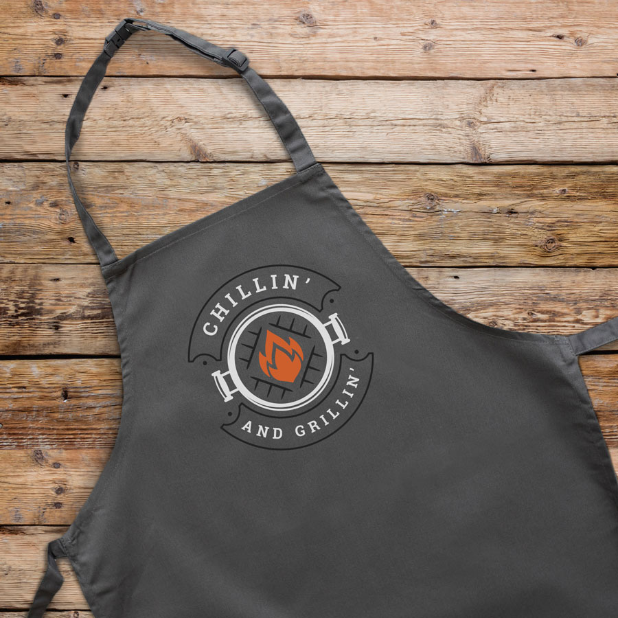 Chillin' and grillin' apron (Adult - Grey) perfect gift for dads and available in 5 different colour options