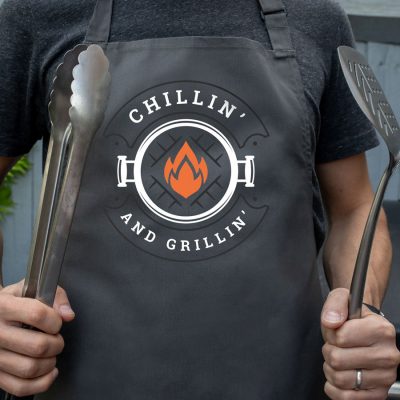 Chillin' and grillin' apron (Adult - Grey) perfect gift for dads and available in 5 different colour options