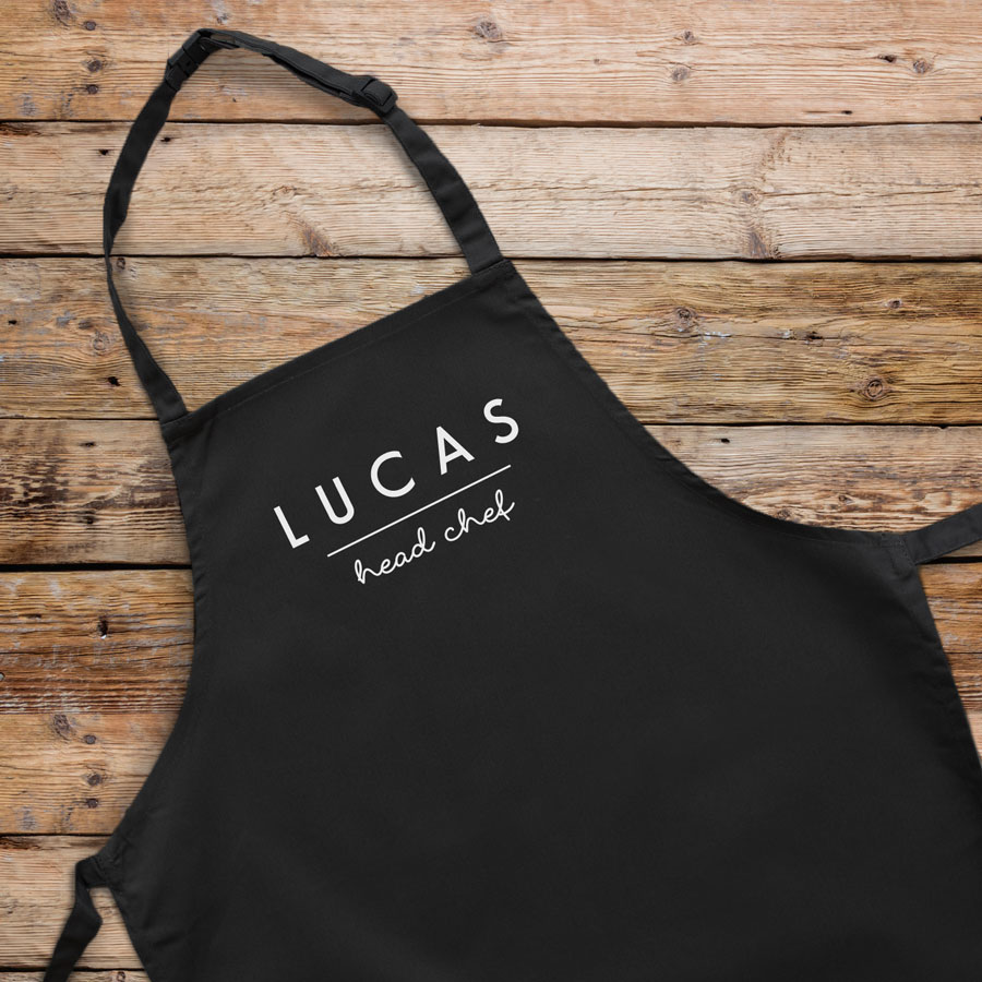 Personalised head chef apron (Black) perfect gift for father's day, mother's day or birthdays