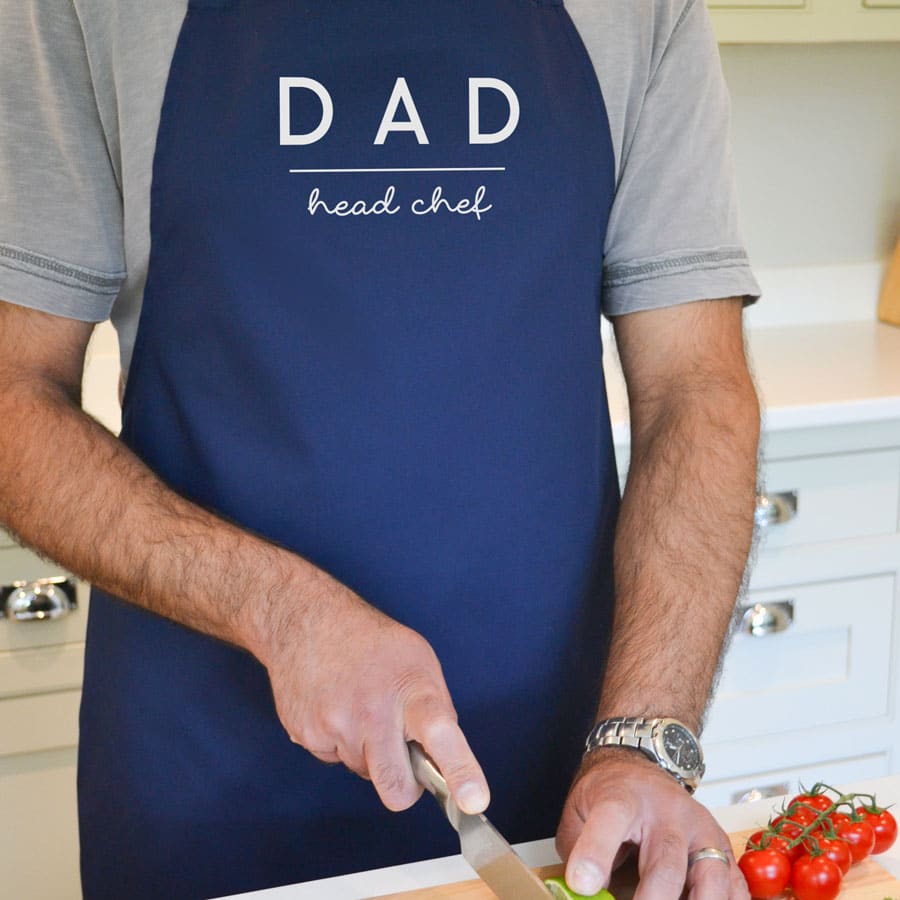 Personalised head chef apron (Navy) perfect gift for father's day, mother's day or birthdays