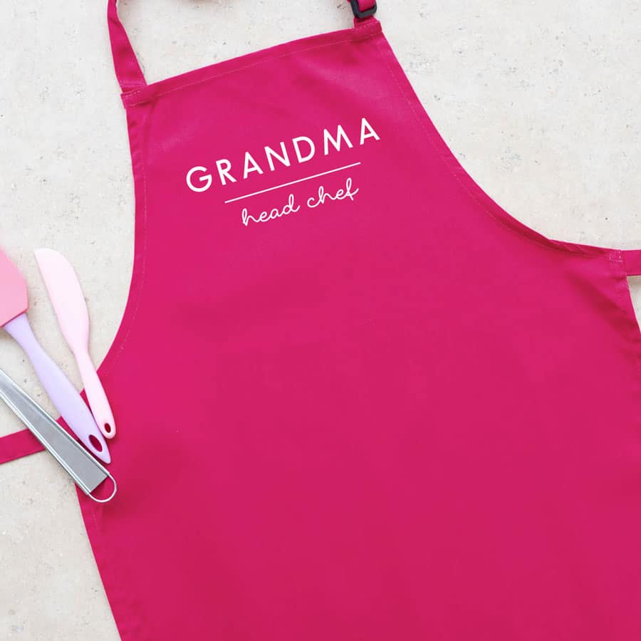Personalised head chef apron (Pink) perfect gift for father's day, mother's day or birthdays