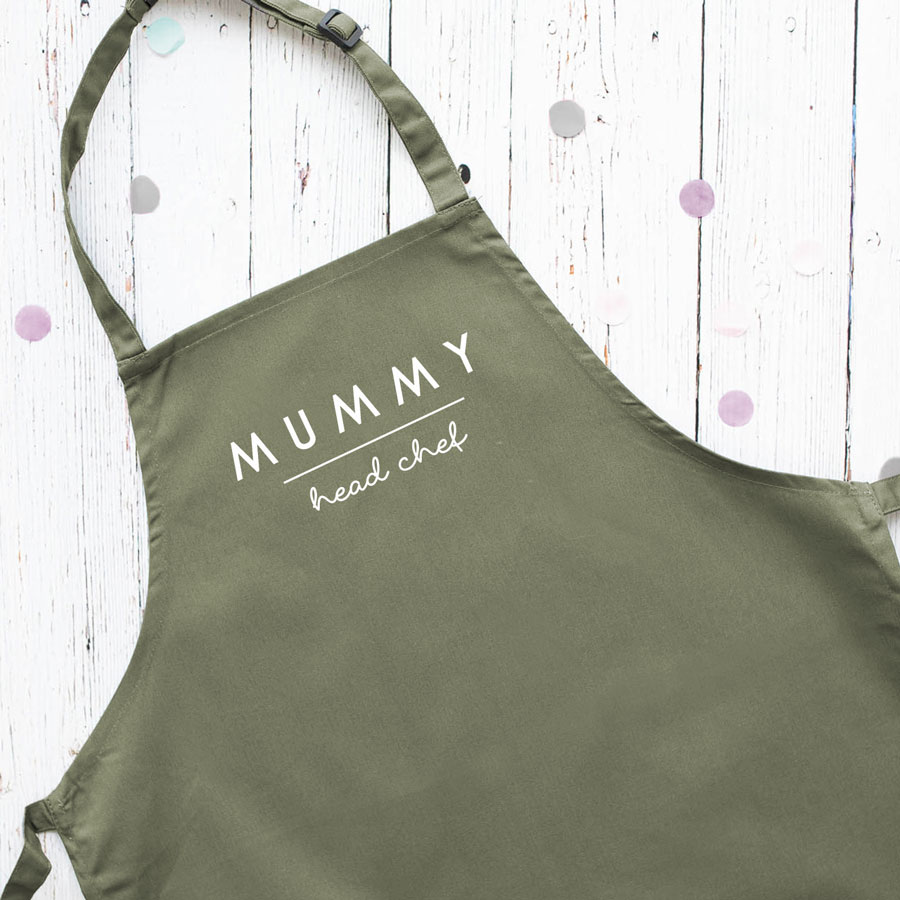 Personalised head chef apron (Sage) perfect gift for father's day, mother's day or birthdays