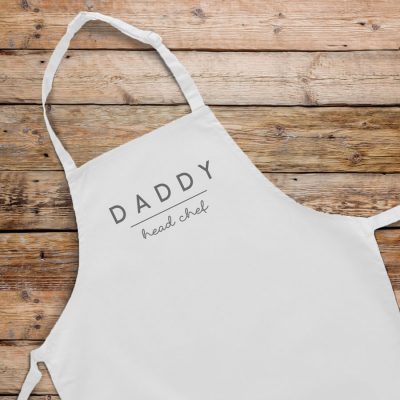 Personalised head chef apron (White) perfect gift for father's day, mother's day or birthdays