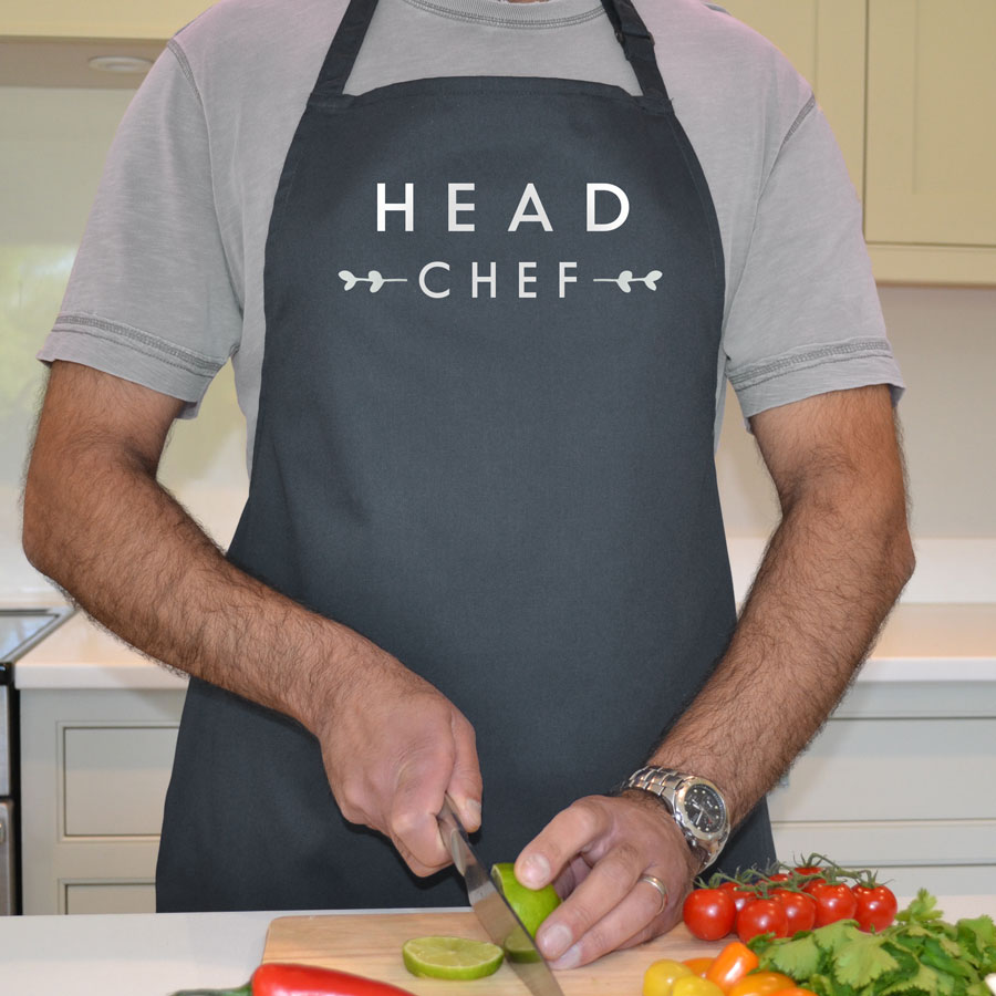 Head chef apron (Grey) perfect gift for father's day, mother's day or birthdays