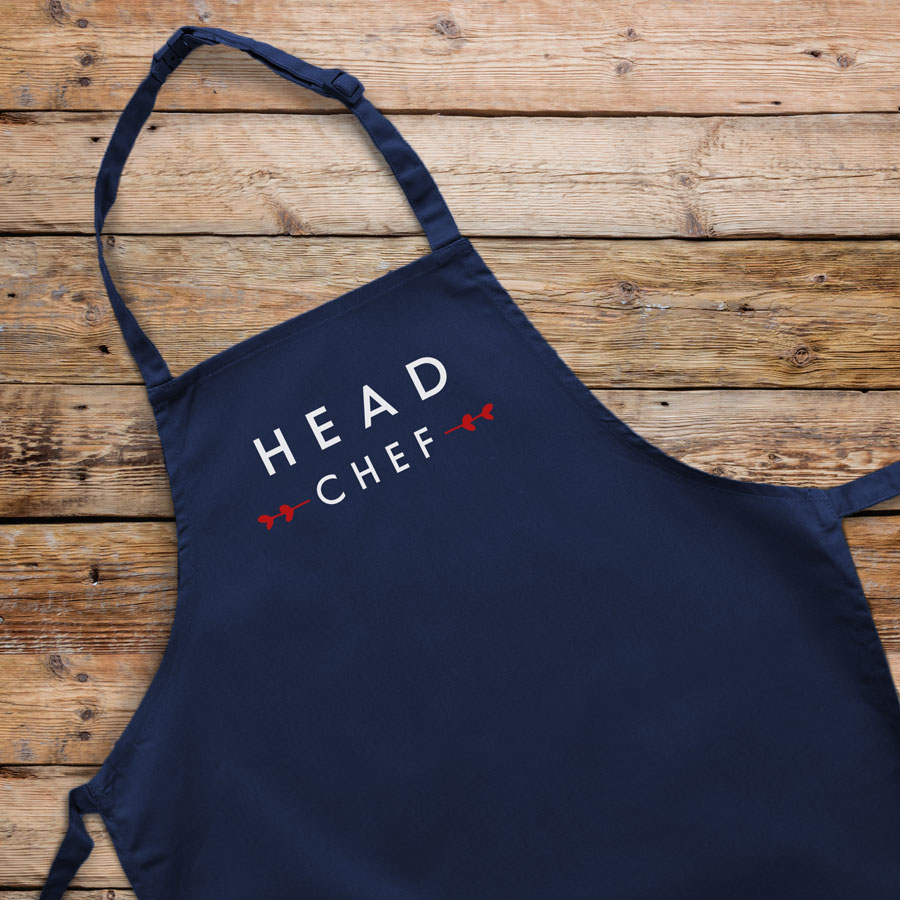 Head chef apron (Navy) perfect gift for father's day, mother's day or birthdays