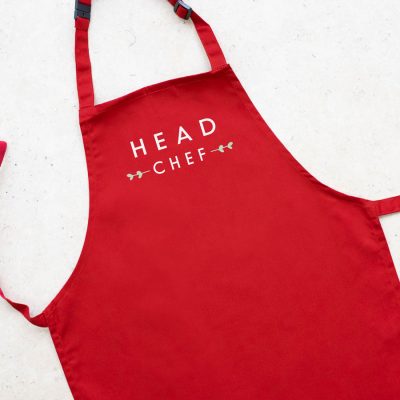 Head chef apron (Red) perfect gift for father's day, mother's day or birthdays