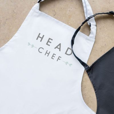 Head chef apron (White) perfect gift for father's day, mother's day or birthdays