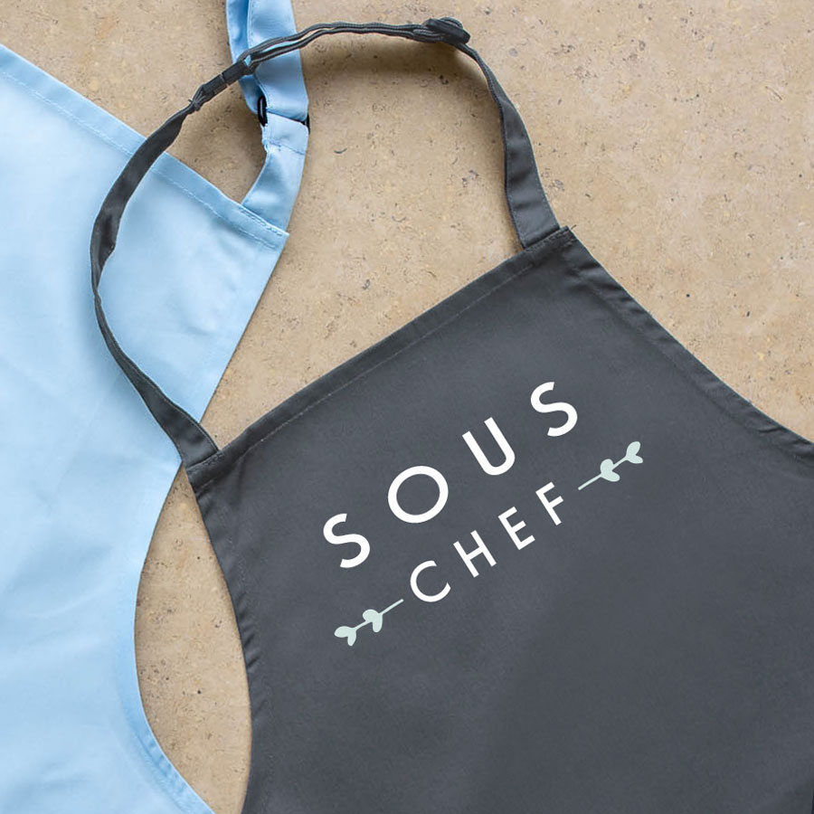 Sous chef apron (Grey) perfect gift for a child who loves to help with baking and cooking