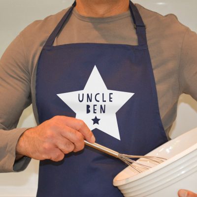 Personalised star apron (Navy) perfect gift for father's day, mother's day or birthdays