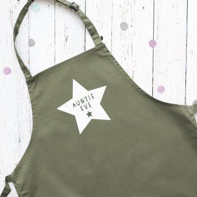 Personalised star apron (Sage) perfect gift for father's day, mother's day or birthdays