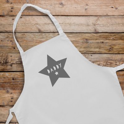 Personalised star apron (White) perfect gift for father's day, mother's day or birthdays