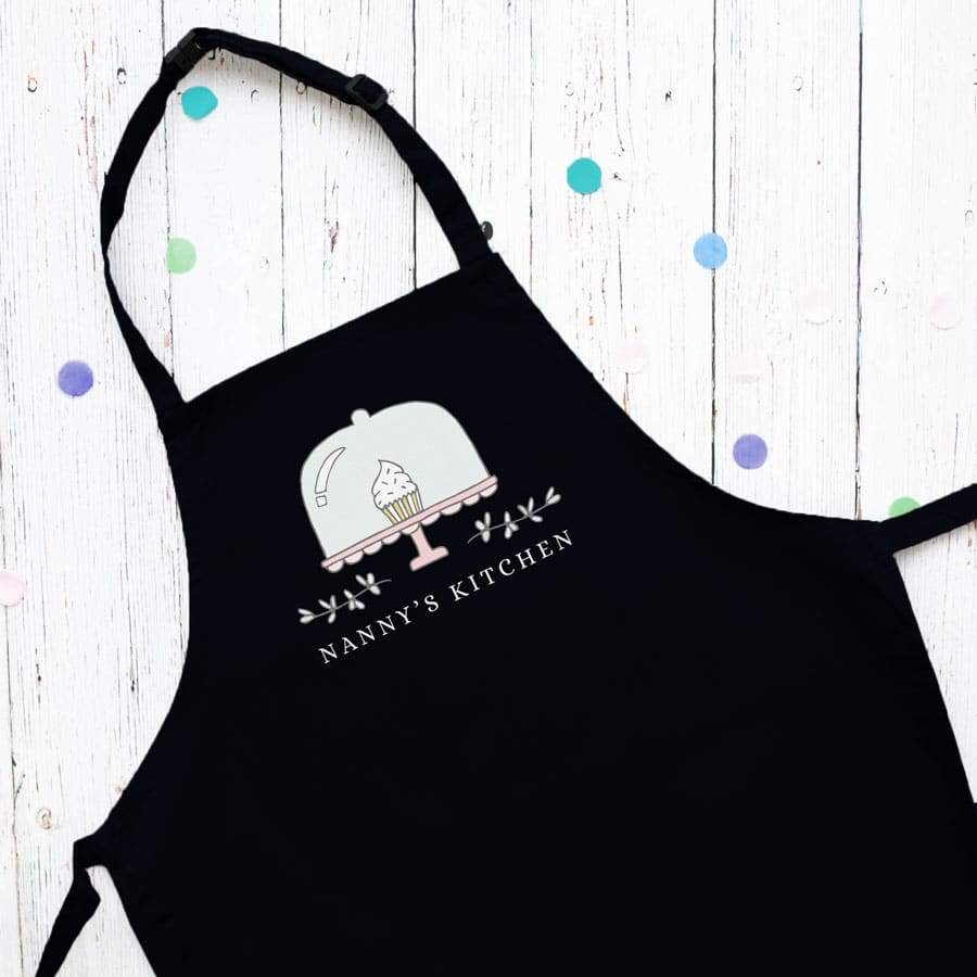 Personalised cupcake apron (Black) perfect gift for a birthday or christmas