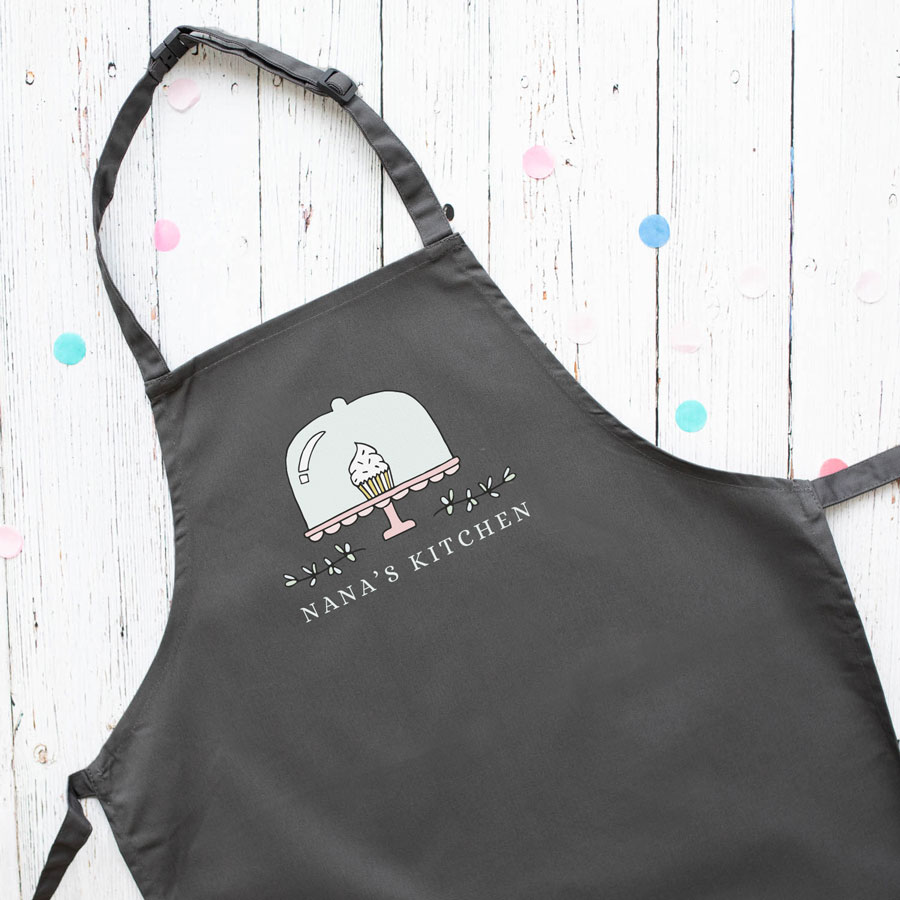 Personalised cupcake apron (Grey) perfect gift for a birthday or christmas