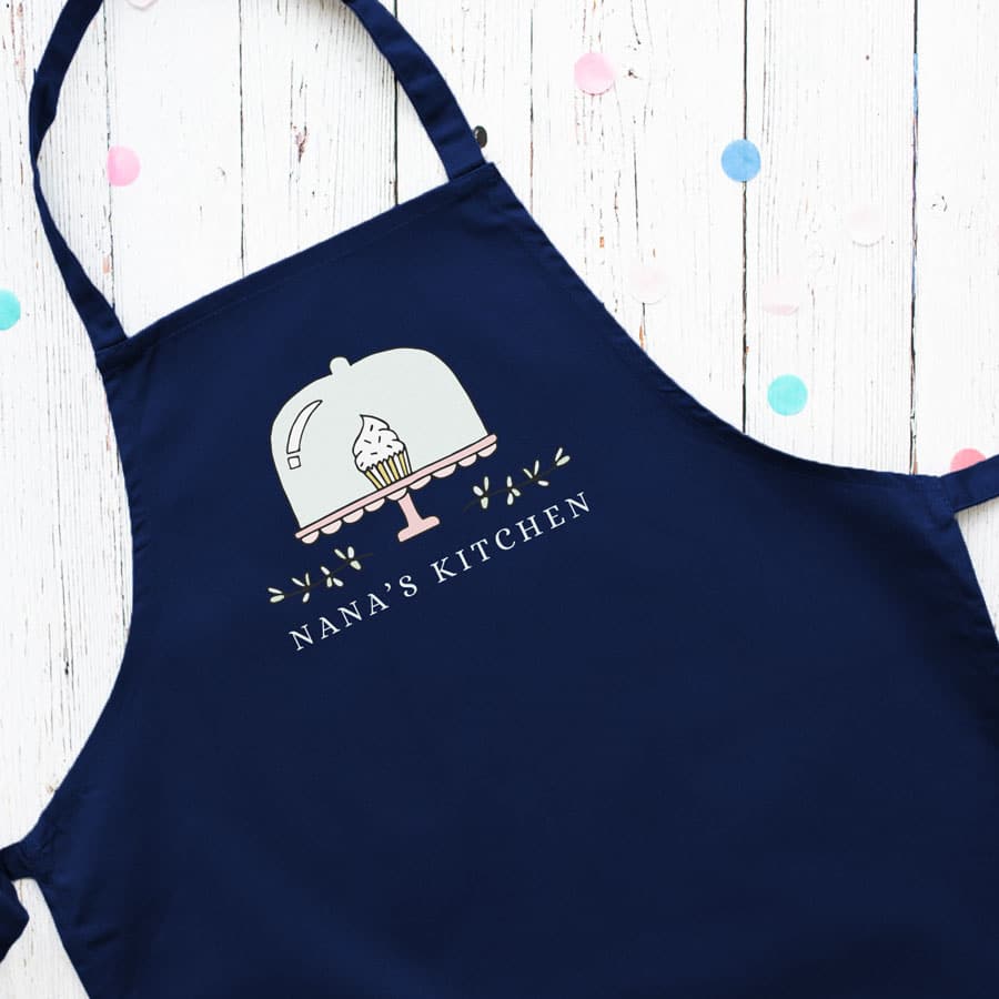Personalised cupcake apron (Navy) perfect gift for a birthday or christmas
