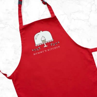 Personalised cupcake apron (Red) perfect gift for a birthday or christmas