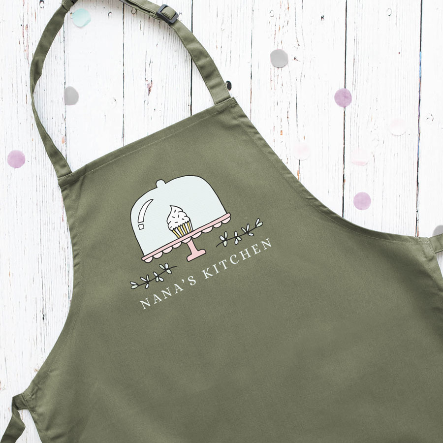 Personalised cupcake apron (Sage) perfect gift for a birthday or christmas