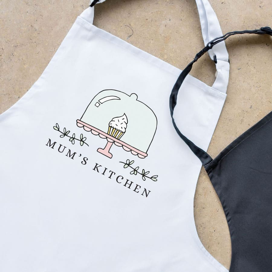 Personalised cupcake apron (White) perfect gift for a birthday or christmas