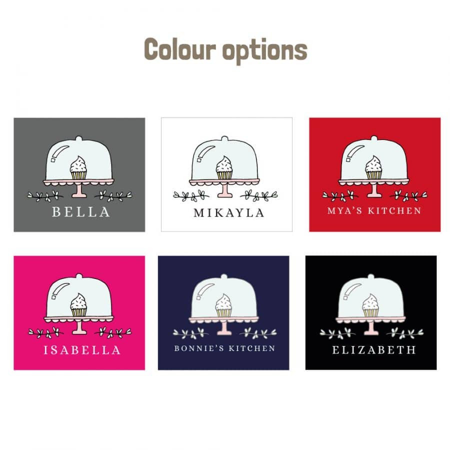 Personalised cupcake apron (colour options)