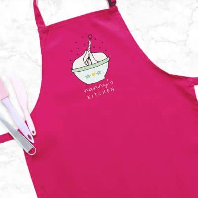 Personalised mixing bowl apron (Pink) perfect gift for a birthday or christmas