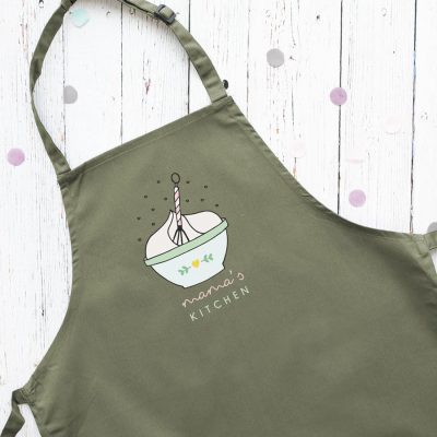 Personalised mixing bowl apron (Sage) perfect gift for a birthday or christmas