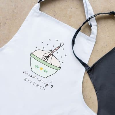 Personalised mixing bowl apron (White) perfect gift for a birthday or christmas