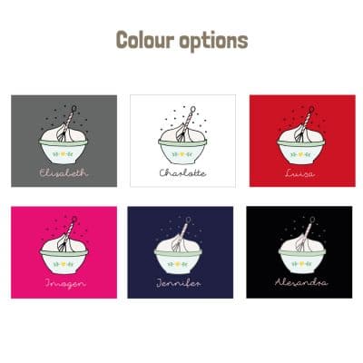 Personalised mixing bowl apron (colour options)