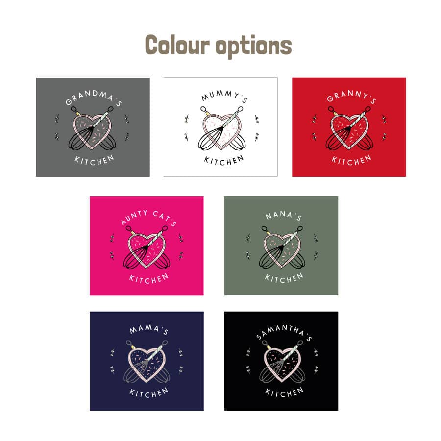 Personalised kitchen apron (colour options)