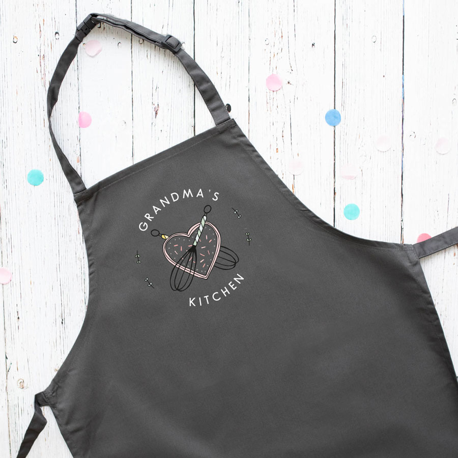 Personalised kitchen apron (Grey) perfect gift for a birthday or christmas