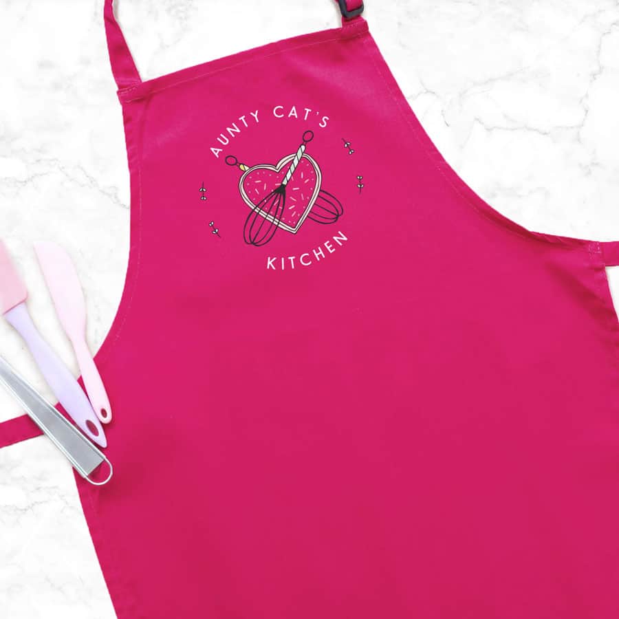 Personalised kitchen apron (Pink) perfect gift for a birthday or christmas