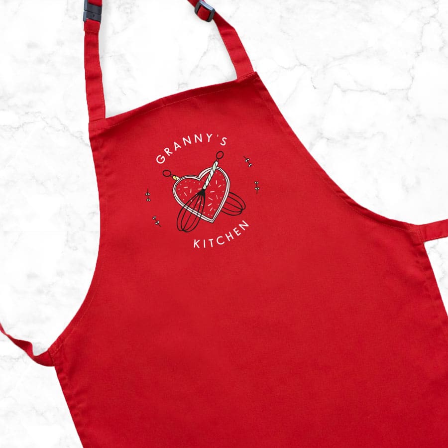 Personalised kitchen apron (Red) perfect gift for a birthday or christmas