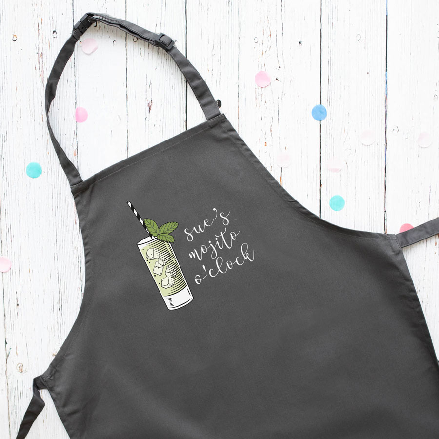 Personalised mojito apron (Grey) perfect gift for a birthday or christmas