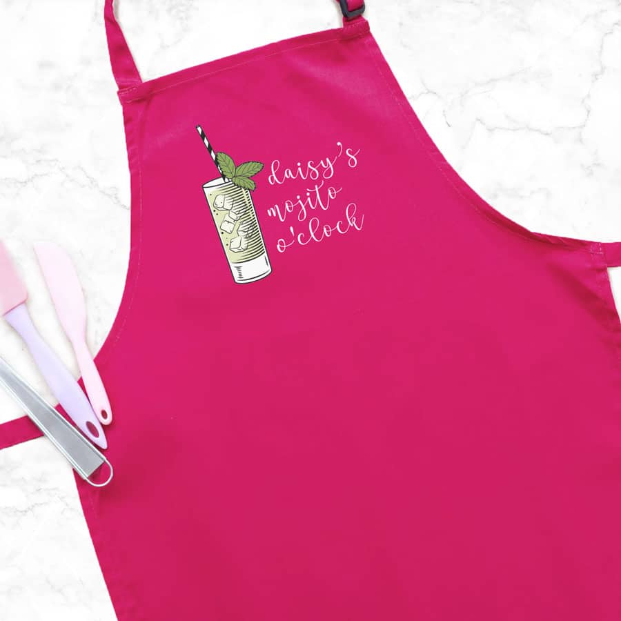 Personalised mojito apron (Pink) perfect gift for a birthday or christmas