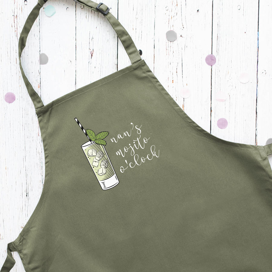 Personalised mojito apron (Sage) perfect gift for a birthday or christmas