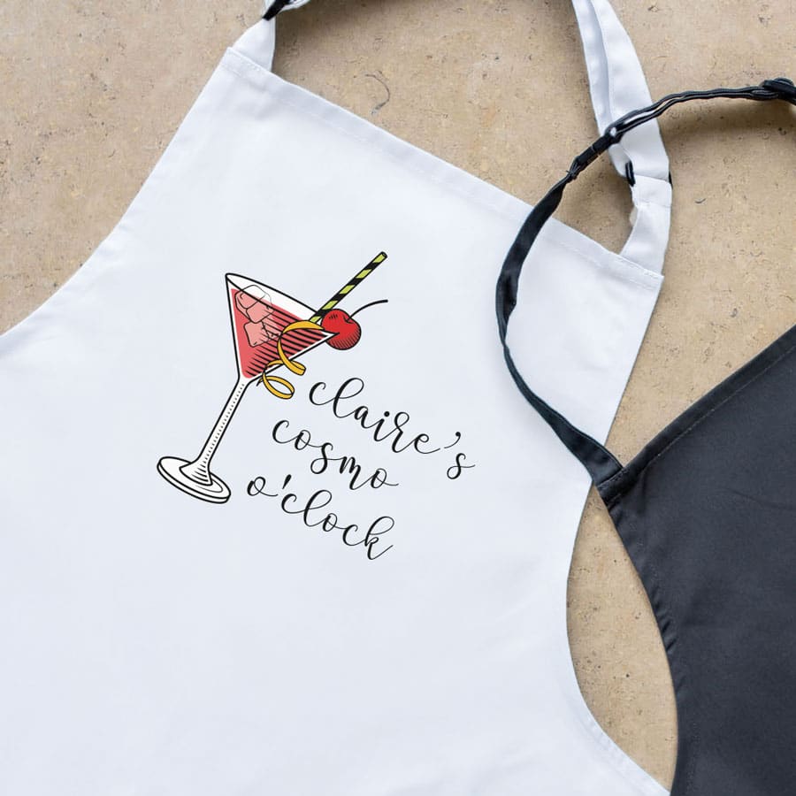 Personalised cosmo apron (White) perfect gift for a birthday or christmas