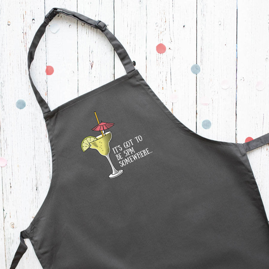 Personalised cocktail apron (Grey) perfect gift for a birthday or christmas