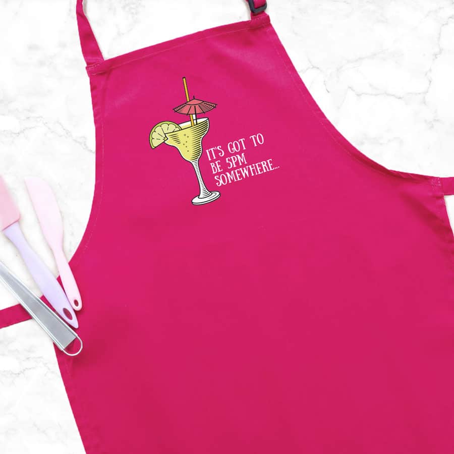 Personalised cocktail apron (Pink) perfect gift for a birthday or christmas