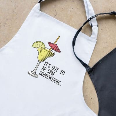 Personalised cocktail apron (White) perfect gift for a birthday or christmas