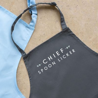 Chief spoon licker apron (Grey) perfect gift for a child who loves to help with baking and cooking