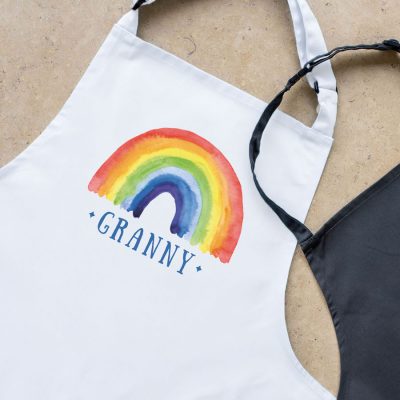 Personalised rainbow apron (White) perfect gift for a birthday or christmas